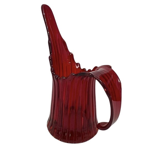 Vintage Fostoria Heirloom Amberina Ribbed Pitcher with Pulled Spout 8 3/4" - Picture 1 of 7